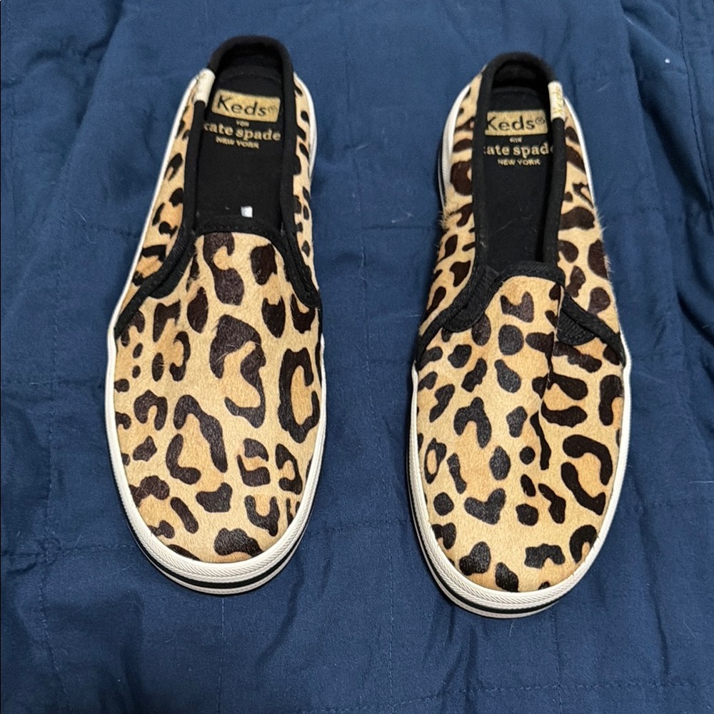 Keds x kate spade Leopard Slip-On Sneakers - Tan & Black